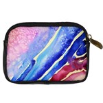 Painting-abstract-blue-pink-spots Digital Camera Leather Case Back