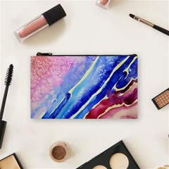 Painting-abstract-blue-pink-spots Cosmetic Bag (small)