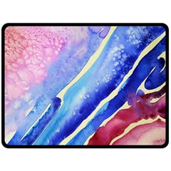 Painting-abstract-blue-pink-spots Fleece Blanket (large) 