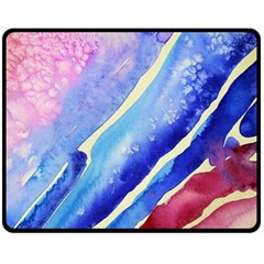 Painting-abstract-blue-pink-spots Fleece Blanket (medium) 