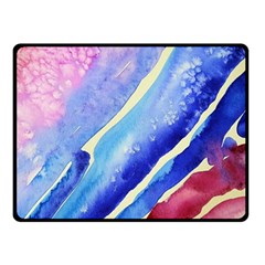 Painting-abstract-blue-pink-spots Fleece Blanket (small)