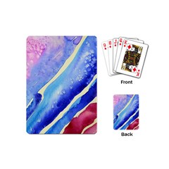 Painting-abstract-blue-pink-spots Playing Cards Single Design (mini) by Jancukart