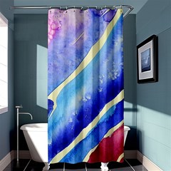 Painting-abstract-blue-pink-spots Shower Curtain 36  X 72  (stall) 