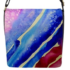 Painting-abstract-blue-pink-spots Flap Closure Messenger Bag (s)