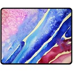 Painting-abstract-blue-pink-spots Double Sided Fleece Blanket (Medium)  58.8 x47.4  Blanket Front