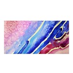 Painting-abstract-blue-pink-spots Satin Wrap 35  x 70  Front