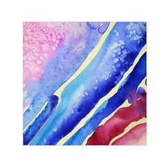 Painting-abstract-blue-pink-spots Square Satin Scarf (30  X 30 )