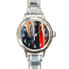 Art-modern-painting-background Round Italian Charm Watch