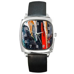 Art-modern-painting-background Square Metal Watch