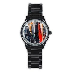 Art-modern-painting-background Stainless Steel Round Watch