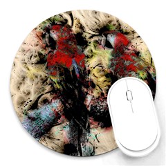 Ara-bird-parrot-animal-art Round Mousepads