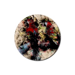 Ara-bird-parrot-animal-art Rubber Coaster (round) by Jancukart