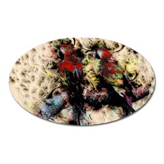 Ara-bird-parrot-animal-art Oval Magnet