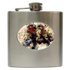 Ara-bird-parrot-animal-art Hip Flask (6 Oz)