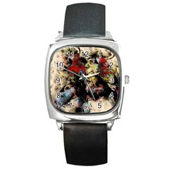 Ara-bird-parrot-animal-art Square Metal Watch