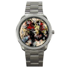 Ara-bird-parrot-animal-art Sport Metal Watch by Jancukart