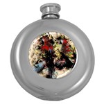 Ara-bird-parrot-animal-art Round Hip Flask (5 oz) Front