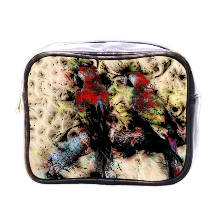 Ara-bird-parrot-animal-art Mini Toiletries Bag (One Side)