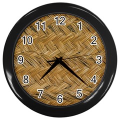 Esparto-tissue-braided-texture Wall Clock (black)