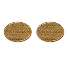 Esparto-tissue-braided-texture Cufflinks (oval)