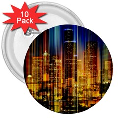 Skyline-light-rays-gloss-upgrade 3  Buttons (10 Pack)  by Jancukart