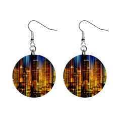 Skyline-light-rays-gloss-upgrade Mini Button Earrings by Jancukart