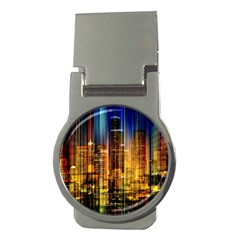 Skyline-light-rays-gloss-upgrade Money Clips (round)  by Jancukart