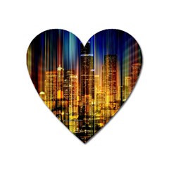 Skyline-light-rays-gloss-upgrade Heart Magnet by Jancukart