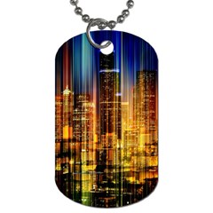 Skyline-light-rays-gloss-upgrade Dog Tag (one Side) by Jancukart