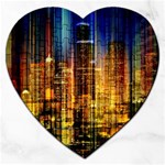 Skyline-light-rays-gloss-upgrade Jigsaw Puzzle (Heart) Front