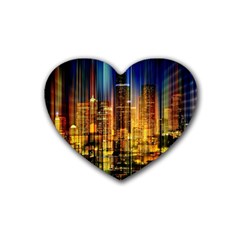 Skyline-light-rays-gloss-upgrade Rubber Heart Coaster (4 Pack) by Jancukart