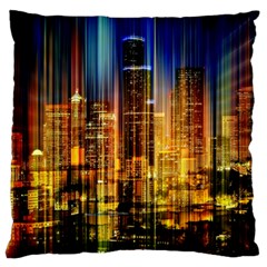 Skyline-light-rays-gloss-upgrade Large Flano Cushion Case (one Side) by Jancukart