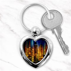 Skyline-light-rays-gloss-upgrade Key Chain (heart) by Jancukart