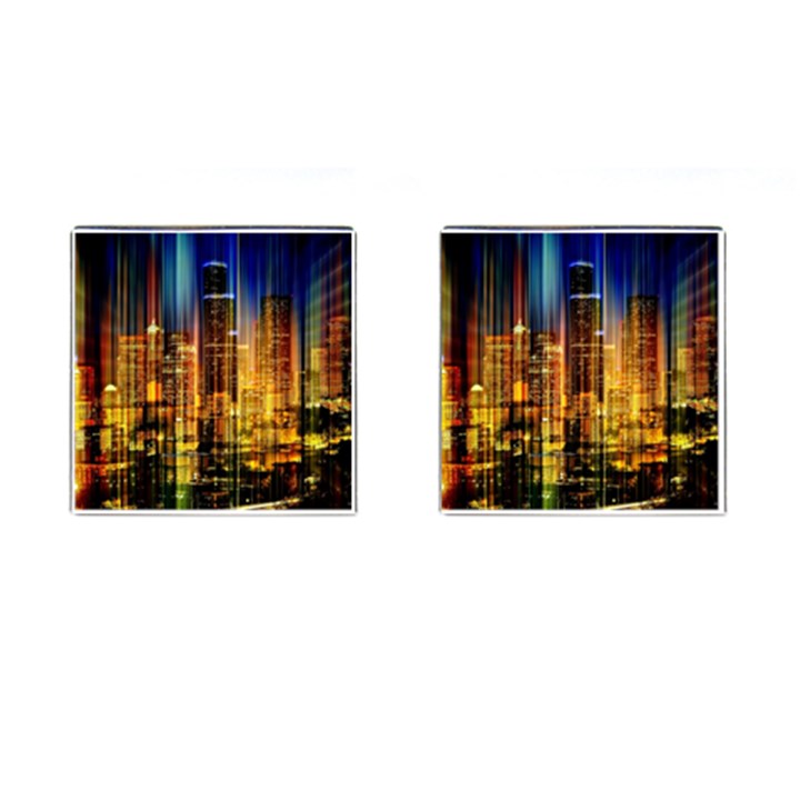 Skyline-light-rays-gloss-upgrade Cufflinks (Square)