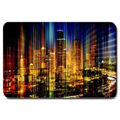 Skyline-light-rays-gloss-upgrade Large Doormat  by Jancukart