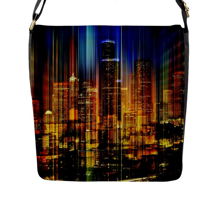 Skyline-light-rays-gloss-upgrade Flap Closure Messenger Bag (L)