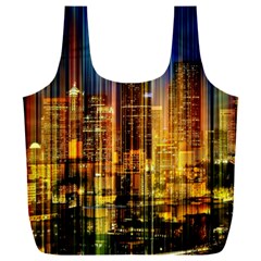 Skyline-light-rays-gloss-upgrade Full Print Recycle Bag (xxxl) by Jancukart