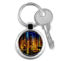 Skyline-light-rays-gloss-upgrade Key Chain (round) by Jancukart