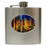 Skyline-light-rays-gloss-upgrade Hip Flask (6 oz) Front