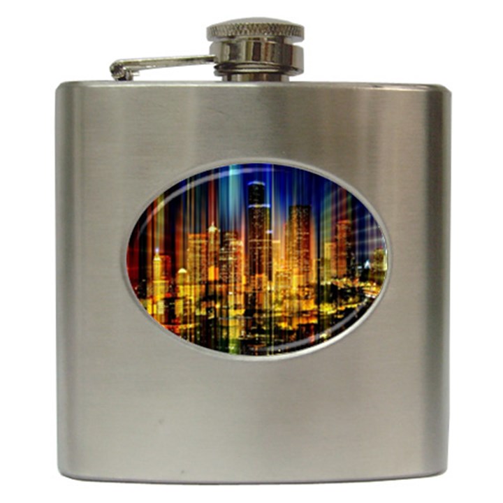 Skyline-light-rays-gloss-upgrade Hip Flask (6 oz)