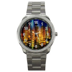 Skyline-light-rays-gloss-upgrade Sport Metal Watch by Jancukart