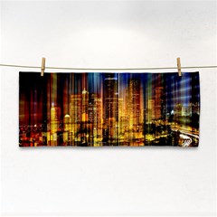 Skyline-light-rays-gloss-upgrade Hand Towel by Jancukart