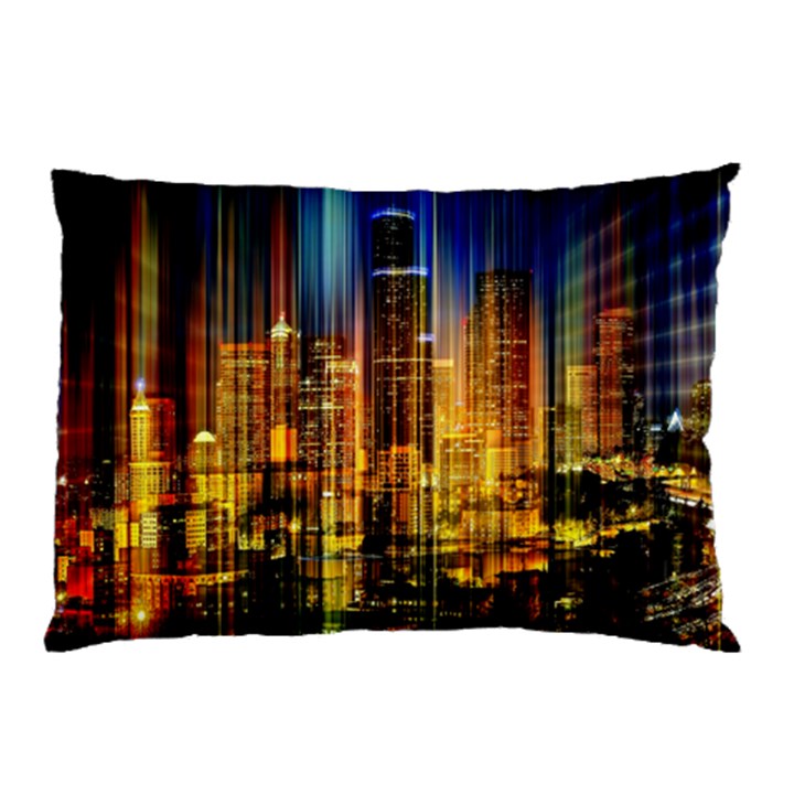 Skyline-light-rays-gloss-upgrade Pillow Case