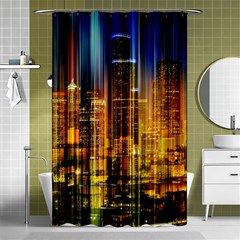 Skyline-light-rays-gloss-upgrade Shower Curtain 48  X 72  (small)  by Jancukart