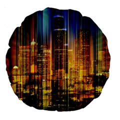 Skyline-light-rays-gloss-upgrade Large 18  Premium Round Cushions by Jancukart