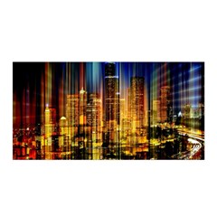 Skyline-light-rays-gloss-upgrade Satin Wrap 35  X 70  by Jancukart