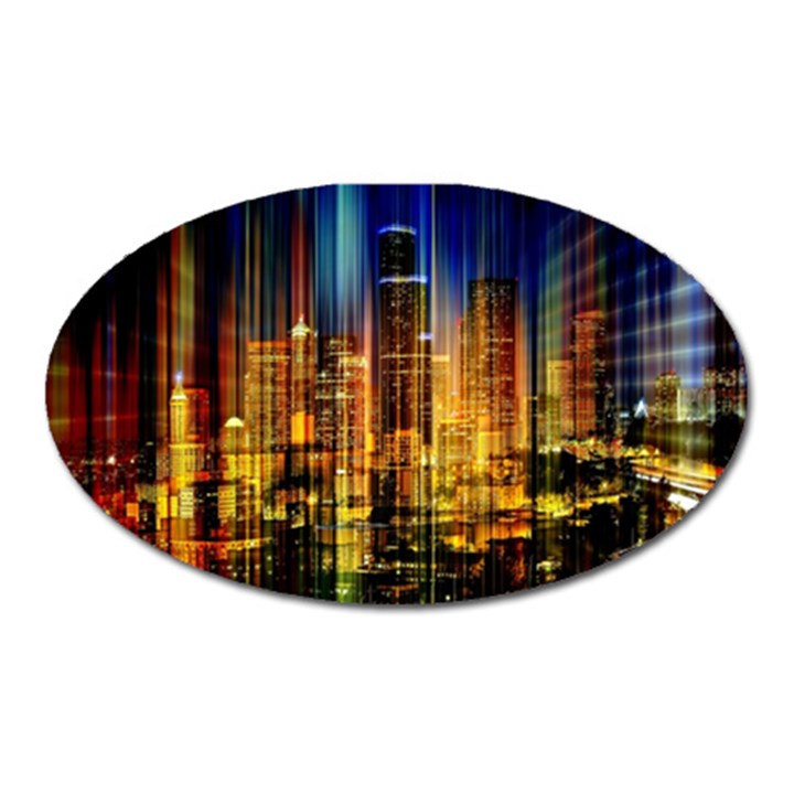 Skyline-light-rays-gloss-upgrade Oval Magnet