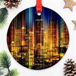 Skyline-light-rays-gloss-upgrade Round Ornament (Two Sides) Front