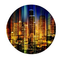 Skyline-light-rays-gloss-upgrade Mini Round Pill Box by Jancukart