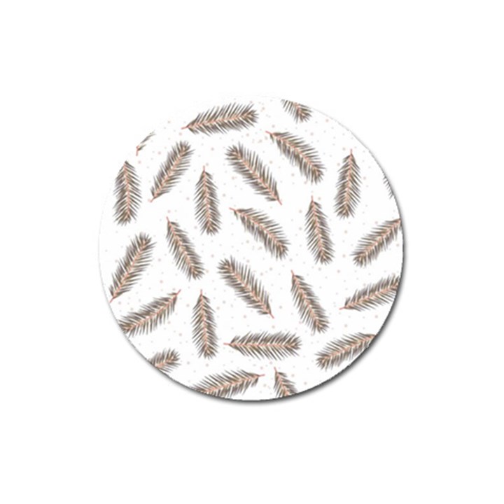 Christmas-seamless-pattern-with-gold-fir-branches Magnet 3  (Round)